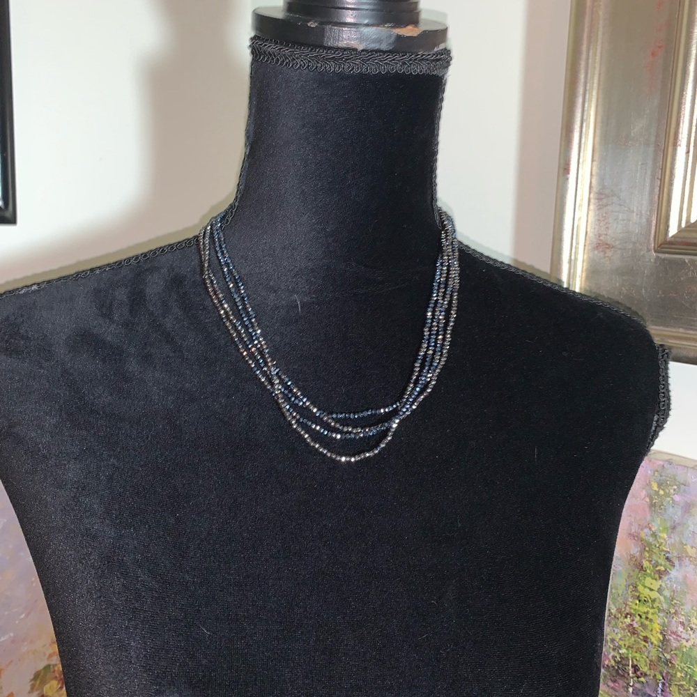 🐠 NEW STELLA & DOT 2x necklace long black beads